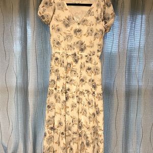 Blue floral midi dress